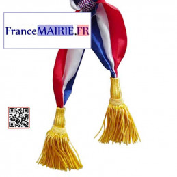 Echarpe Luxe Elections tricolore 2 glands OR pour Maire longueur 180cm ZOOM
