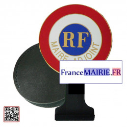 COCARDE DE VOITURE POUR MAIRE ADJOINT - avec son cache