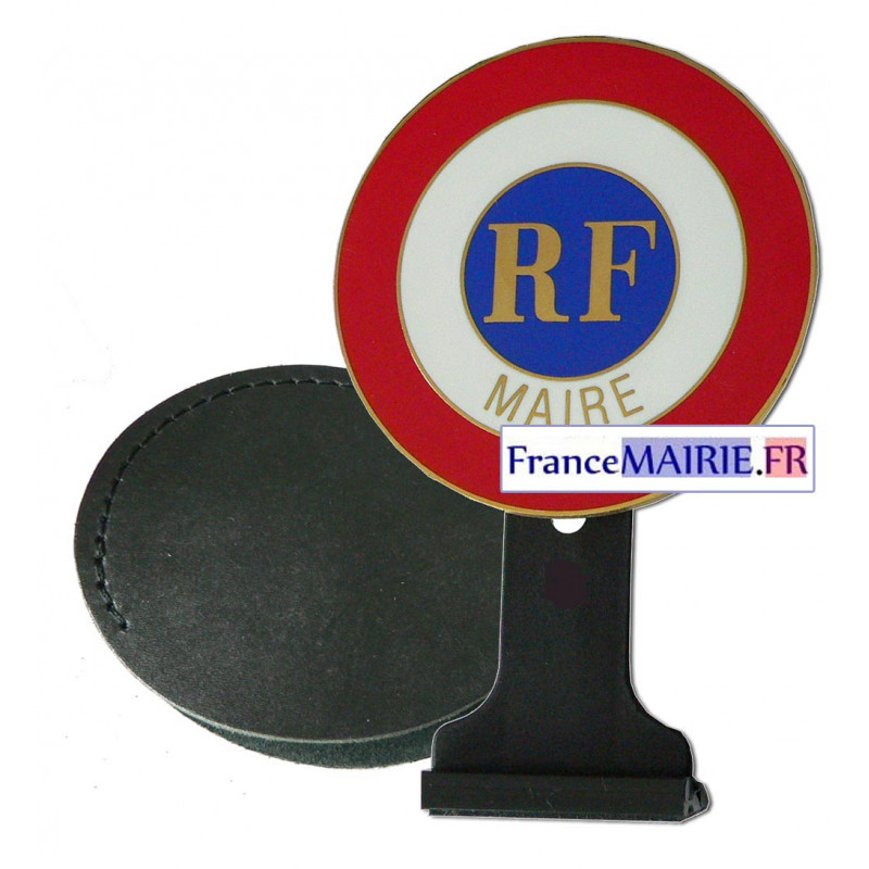 COCARDE DE VOITURE POUR MAIRE - avec son cache