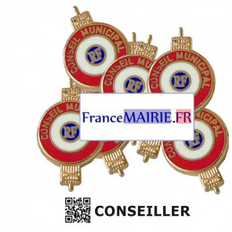 8 Insignes boutonnière sur pins pour Conseiller Municipal