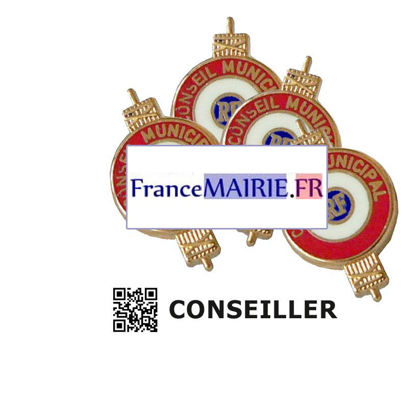 4 Insignes boutonnière sur pins pour Conseiller Municipal