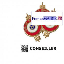 3 Insignes boutonnière sur pins pour Conseiller Municipal