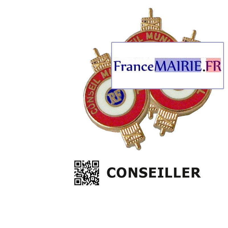 3 Insignes boutonnière sur pins pour Conseiller Municipal