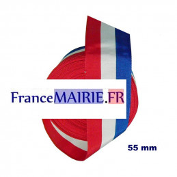 RUBAN TRICOLORE DE 55 MM DE LARGE - ROULEAU DE 10 METRES