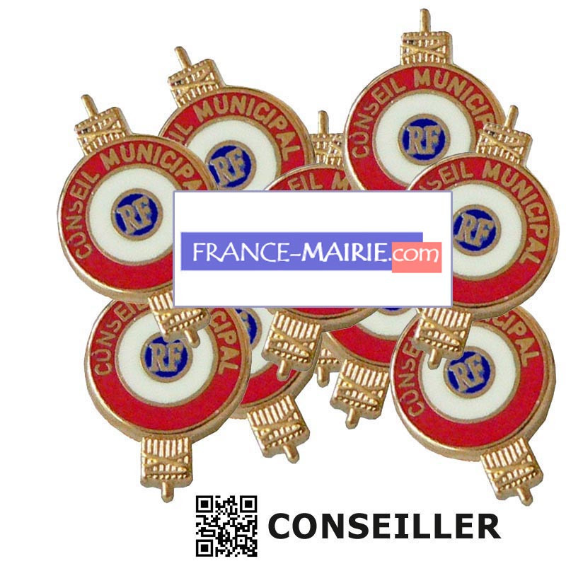 Pack de 10 Insignes boutonnière sur pins pour Conseiller Municipal